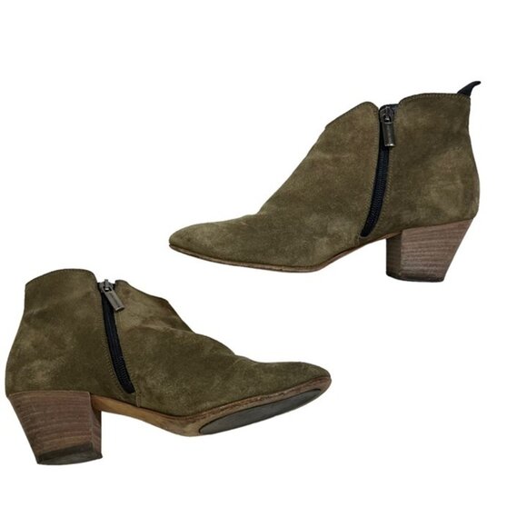 Aquatalia boots women's 37 US 7 gray green suede ankle boot bootie - Picture 10 of 10